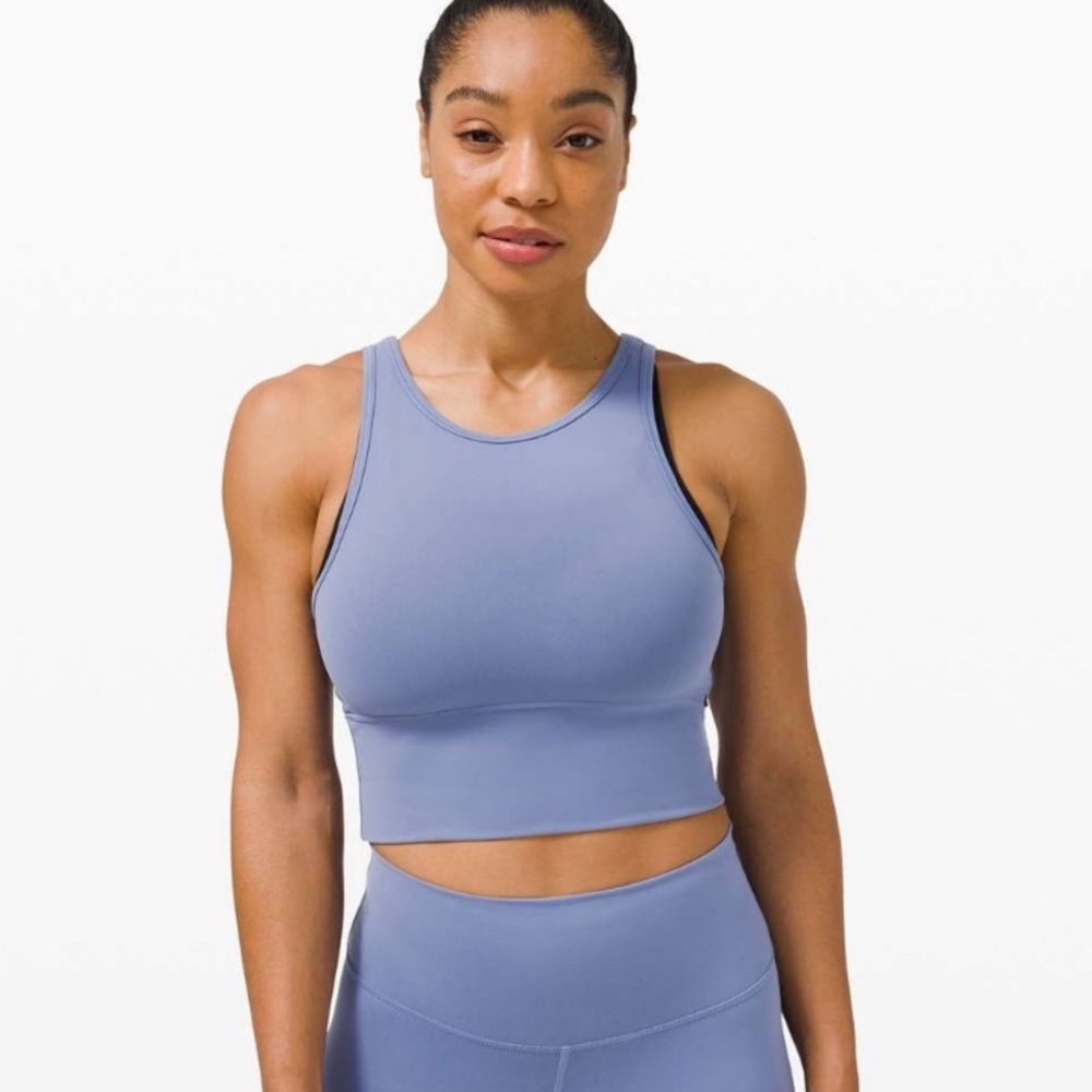 Lulu Lemon Water Drop Blue Power Pivot Tank Size 10